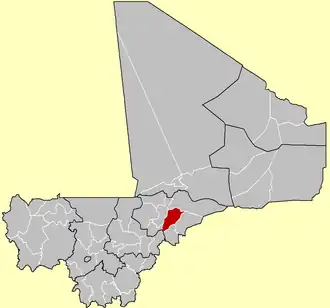Location of the Cercle of Bandiagara in Mali