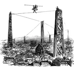 Satirical cartoon by Cham captioned "Madame Saqui was responsible for putting the surveyors in touch with each other during the triangulation operation". Charivari - Vol 6