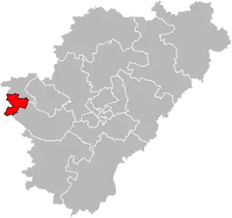 Situation of the canton of Cognac-2 in the department of Charente