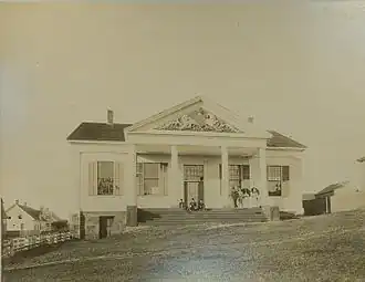 Sepia photograph of the Charlotte County Court House in 1895