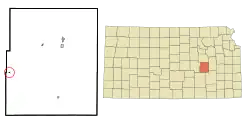 Location within Chase County and Kansas
