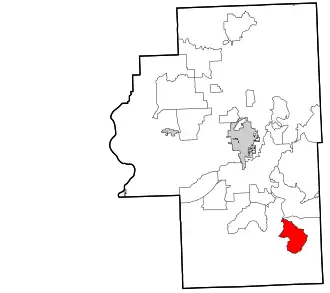 Location within Cherokee County and the state of Oklahoma
