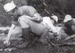 US Marines searching for remains of killed POWs on Chichijima Island, 1946