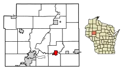 Location of Cadott in Chippewa County, Wisconsin.