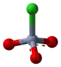 Ball-and-stick model of the chlorochromate anion