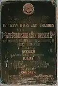 Plaque installed by The 1st Battalion the Bedfordshire and Hertfordshire Regiment