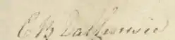 A signature from one of Jane Austen's Philadelphia copies of Emma, previously owned by Christian Ramsay, Lady Dalhousie