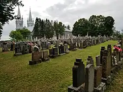 View of the northern section of the cemetery at the top of Sainte-Thècle.