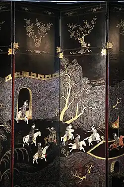 Detail of a screen shown above, 1750-1800