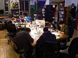 Interior of building during a hacklab