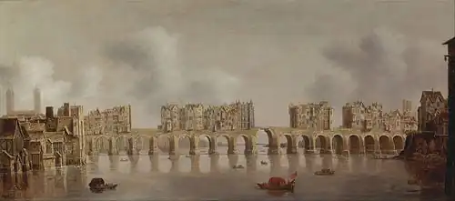 Image 5View of Old London Bridge, circa 1632 by Claude de Jongh.