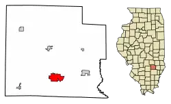Location of Flora in Clay County, Illinois.