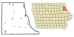 Location of Clayton, Iowa