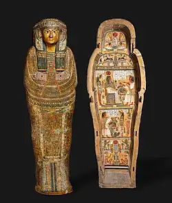 Coffin of Nesykhonsu; c. 976 BC; gessoed and painted sycamore fig; overall: 70 cm; Cleveland Museum of Art (Cleveland, Ohio, US)