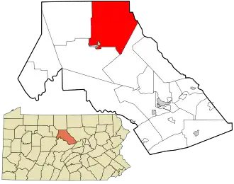 Location in Clinton County and the state of Pennsylvania.