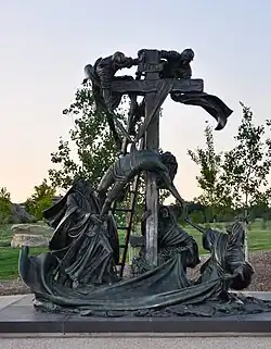 Bronze sculpture by Lundeen Sculpture, Cloisters on the Platte near Omaha, Nebraska (2018)