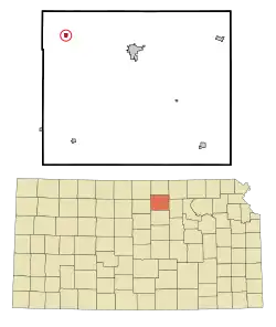 Location within Cloud County and Kansas