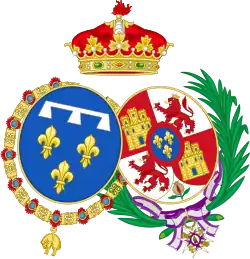 Arms of alliance of Infanta Luisa Fernanda and her husband