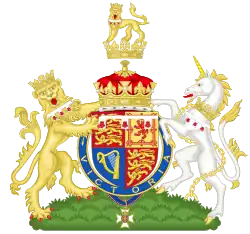 Coat of arms of Prince Harry, Duke of Sussex (b. 1984, granted in September 2002, on his 18th birthday)