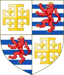 House of Lusignan 1268–1393: Kings of Jerusalem (1st and 4th quarters) and Cyprus (2nd and 3rd quarters)