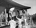 Cocoon House (Construction - Installing plate glass window, 1951)