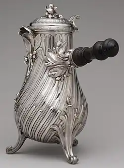 French Rococo coffeepot; 1757; height: 29.5 cm; Metropolitan Museum of Art