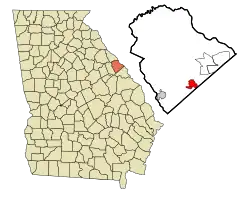 Location in Columbia County and the state of Georgia