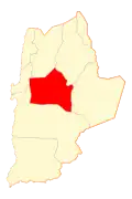 Map of Sierra Gorda commune in Antofagasta Region
