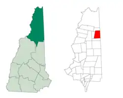 Location in Coös County, New Hampshire