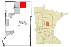 Location of Emily within Crow Wing County, Minnesota