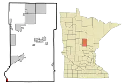 Location of the city of Fort Ripley within Crow Wing County, Minnesota