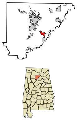 Location of Hanceville in Cullman County, Alabama.