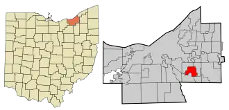 Location in Cuyahoga County, Ohio