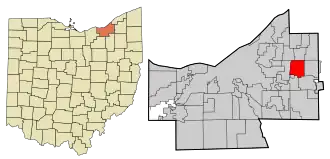 Location in Cuyahoga County, Ohio