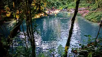 Lake Kaco, a natural lake with a unique characteristic of its water color, part of Kerinci Seblat National Park