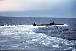 K-222, the sole Project 661 submarine underway, 1983