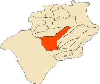 Location of Béni Abbès commune within Béchar Province