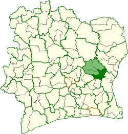 Location in Ivory Coast.