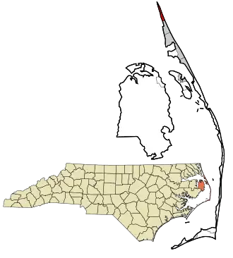 Location in Dare County, North Carolina