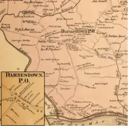 old map showing Darnestown