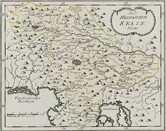 1791 map of Carniola