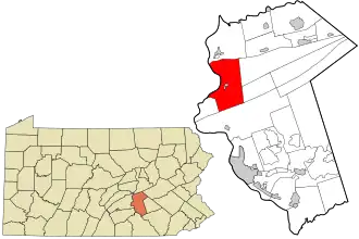 Location in Dauphin County and state of Pennsylvania.