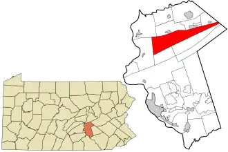 Location in Dauphin County and state of Pennsylvania.