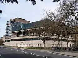The Denys Wilkinson Building on the corner of the western end of Keble Road at the junction with Banbury Road
