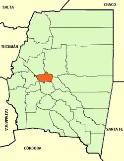 Location of Robles Department within Santiago del Estero Province