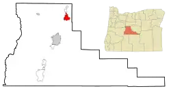 Location in Redmond in Deschutes County, Oregon