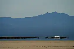 An inferior mirage seen in the Mojave Desert in a Nevada spring
