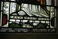 Detail of stained glass in memory of William Chatteris and his second wife, circa 1890, in Newtown.