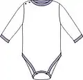 Figure 3. Long sleeve bodysuit with snap neck.