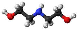 Ball-and-stick model of the diethanolamine molecule